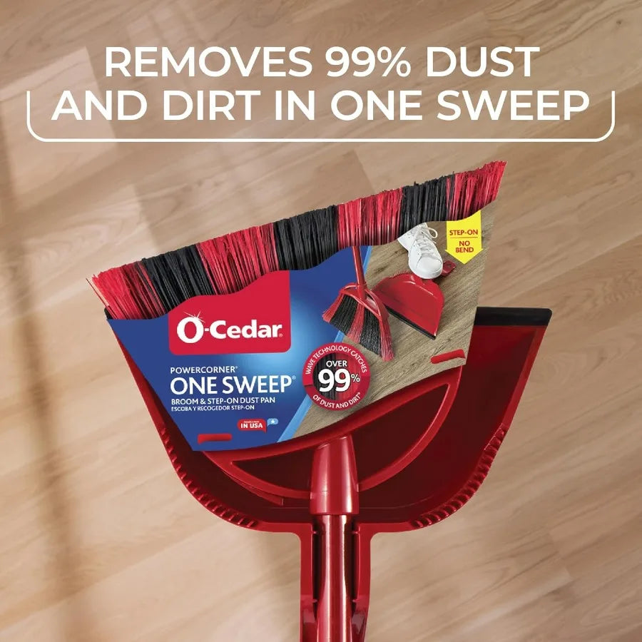 One Sweep Broom with Step-On Dustpan