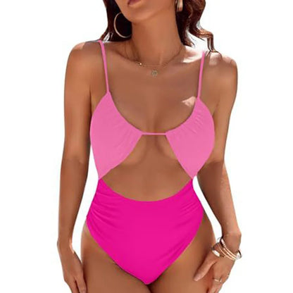 Women's One-Piece Swimsuit – Solid Color Bikini