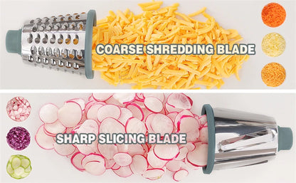 3-in-1 Rotary Cheese Grater with Interchangeable Drums