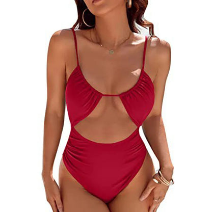 Women's One-Piece Swimsuit – Solid Color Bikini