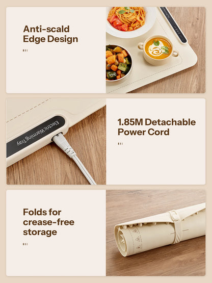 Foldable Electric Food Warming Tray – 3 Temperature Settings