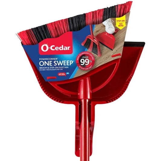One Sweep Broom with Step-On Dustpan