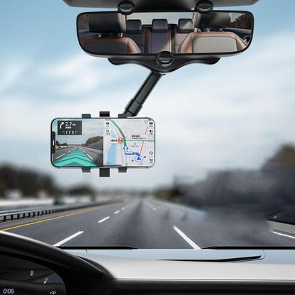 360° Rearview Mirror Phone Holder – Universal Fit