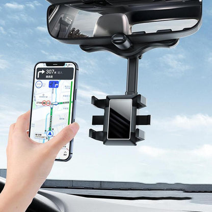 360° Rearview Mirror Phone Holder – Universal Fit